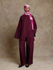 Pantalon bordeaux en popeline